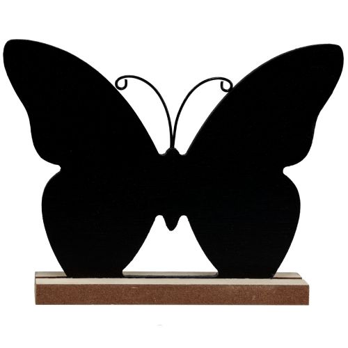 Artículo Decoración de mesa Decoración de madera Mariposa Negro Natural 12cm 6 uds