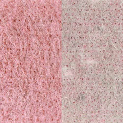 Artículo Cinta decorativa para macetas, fieltro de lana, color rosa viejo y gris, 7,5 cm y 5 m