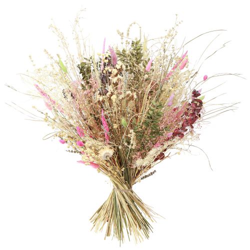 Artículo Ramo de flores secas hierba eucalipto crema rosa 200g