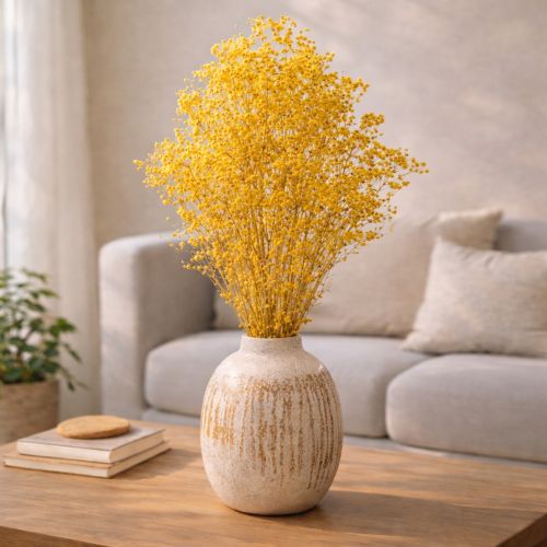 Artículo Ramo de flores secas con paniculata. Ramas florales decorativas ideales para la decoración de mesas en cualquier época del año. 70 cm.