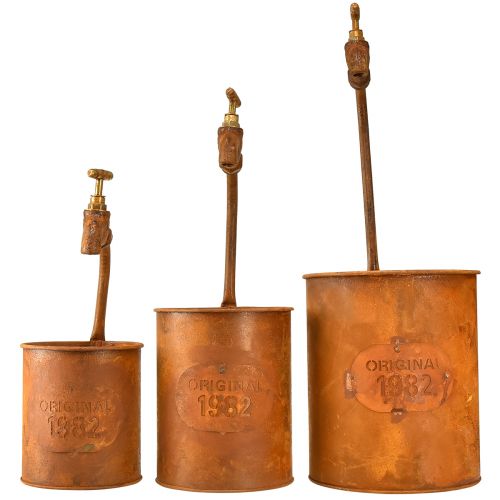 Artículo Macetero pátina decorativo de metal con grifo Al. 25/37/43 cm juego de 3 piezas