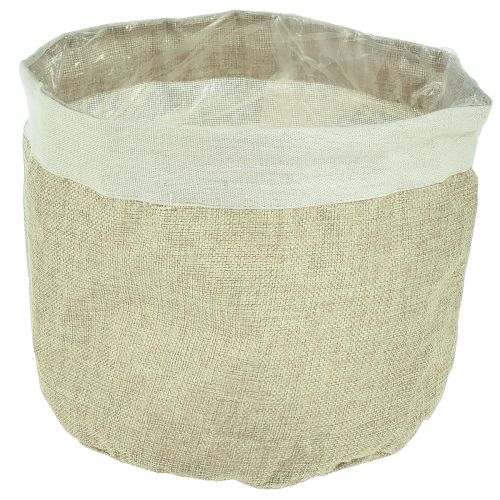 Artículo Macetero Yute Tela Cesta Utensilo Natural Ø21cm H19cm 3ud