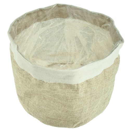 Artículo Macetero Yute Tela Cesta Utensilo Natural Ø21cm H19cm 3ud