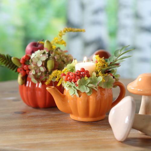 Floristik24 Maceta de cerámica con forma de calabaza naranja, Ø9,5cm, alto 6,5cm, 4 unidades