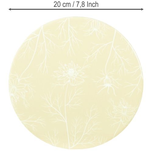 Artículo Posavasos Decoración de Mesa Flores Beige Marrón Ø20cm 3 Piezas