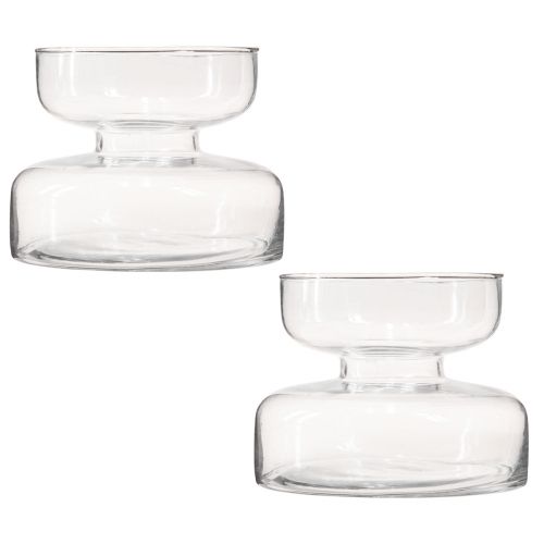 Artículo Florero florero bulboso de vidrio Rikkie en transparente Ø13cm H10cm 2ud
