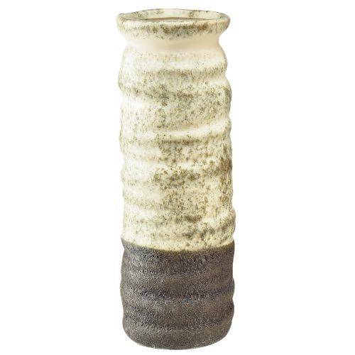 Floristik24 Jarrón decorativo de cerámica para floristería seca crema gris verde Al. 34 cm