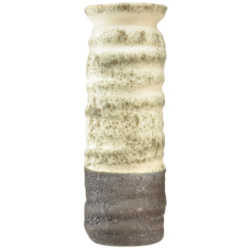 Artículo Jarrón decorativo de cerámica para floristería seca crema gris verde Al. 34 cm