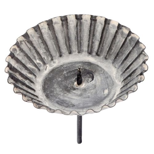 Artículo Portavelas vintage para velas de pilar para inserción gris Ø8,5cm 4 piezas