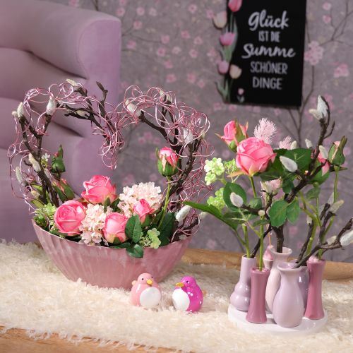 Artículo Figura decorativa de pájaro, diseño lindo y colorido para el salón, 6cm, 6 piezas