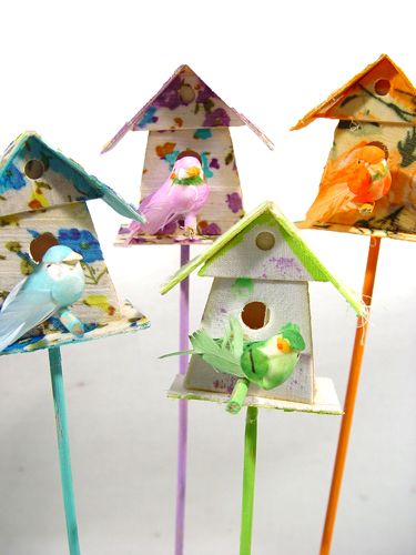 Floristik24 Pajarera con pájaro en pico 3,5cm 12pcs