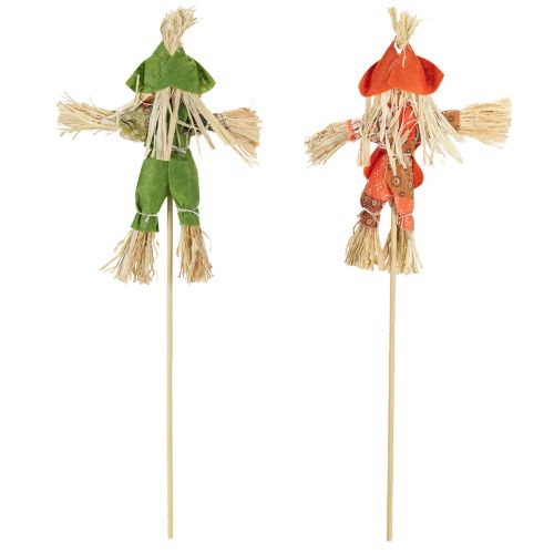 Artículo Estacas de flores de espantapájaros verde naranja H16cm 16 piezas