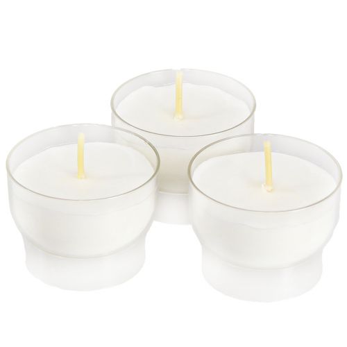 Floristik24 Velas votivas en color blanco con cuenco Ø4,3cm 25 uds.