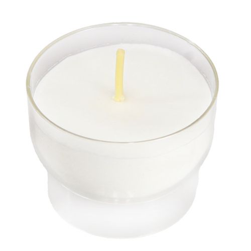 Floristik24 Velas votivas en color blanco con cuenco Ø4,3cm 25 uds.