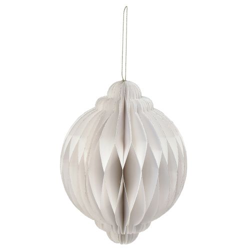 Artículo Bola alveolar Bola navideña papel blanco FSC Ø15cm H20cm