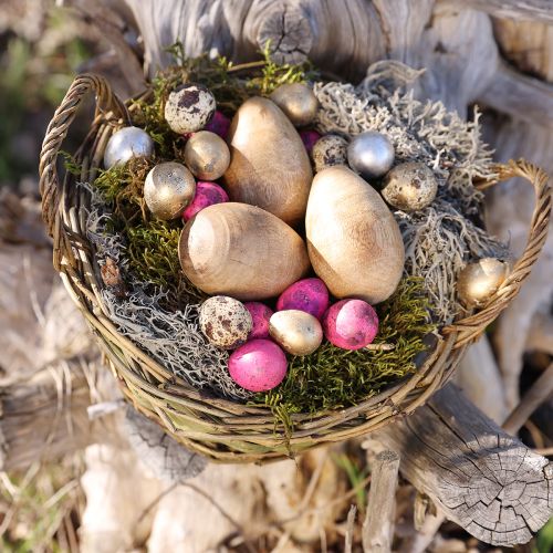 Artículo Huevos de codorniz rosados de 3,5-4 cm, huevos soplados, decoración de Pascua, 50 piezas