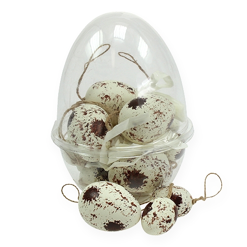 Floristik24 Huevos decorativos en caja de plástico 4-6cm 18uds