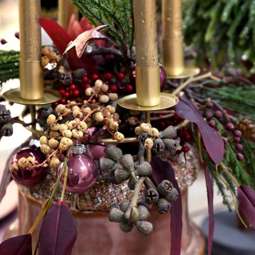 Bolas de Navidad de cristal Mini Berry Beige Rosa Ø3cm 22 uds | Floristik24.es