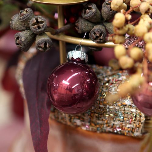 Artículo Bolas navideñas de cristal mini baya beige rosa Ø3cm 22 uds