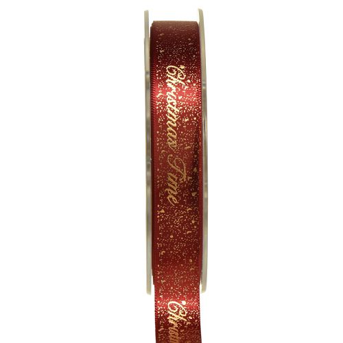 Floristik24 Cinta Navideña Cinta Tiempo De Navidad Oro Rojo 15mm 20m