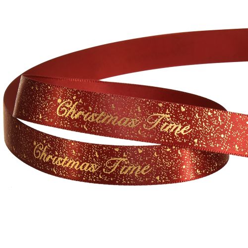 Artículo Cinta Navideña Cinta Tiempo De Navidad Oro Rojo 15mm 20m