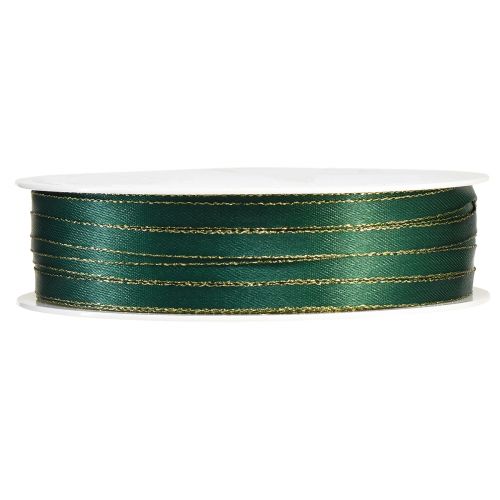 Artículo Cinta decorativa navideña en verde y dorado A6mm L50m