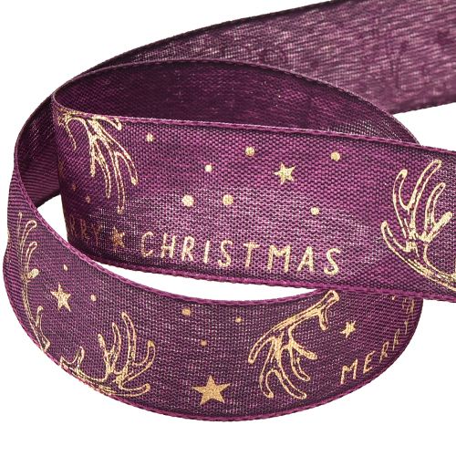 Artículo Cinta navideña decoración de asta de estrella de oro púrpura An. 25 mm L. 15 m