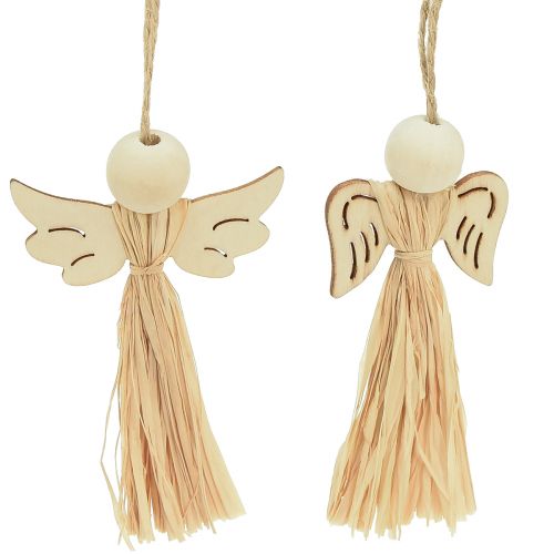 Ángel de navidad decoración del árbol de Navidad ángel rafia 11cm 12 piezas