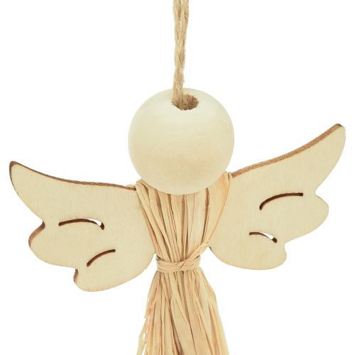Artículo Ángel de navidad decoración del árbol de Navidad ángel rafia 11cm 12 piezas