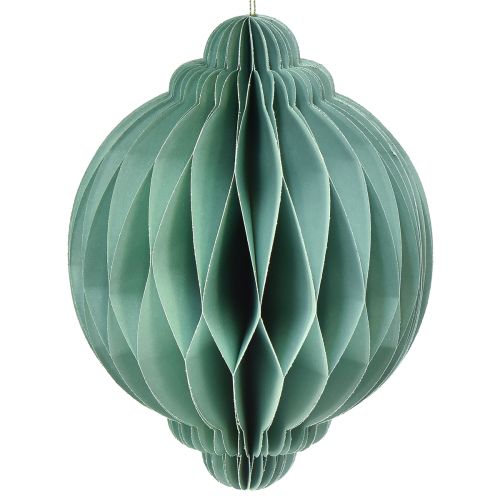 Floristik24 Bola navideña papel cebolla turquesa FSC Ø15cm H20cm