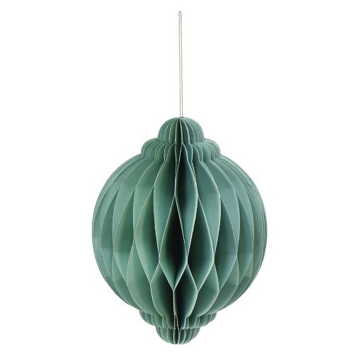 Artículo Bola navideña papel cebolla turquesa FSC Ø15cm H20cm