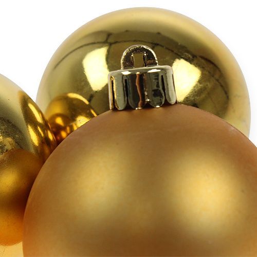 Artículo Bola navideña plástico dorado 6cm 12uds