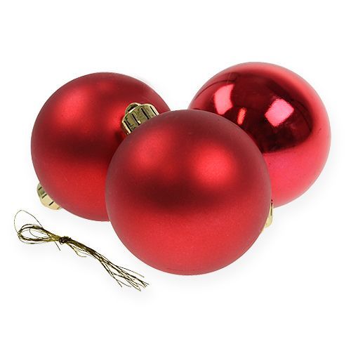 Artículo Bola navideña plástico rojo Ø6cm 12 piezas