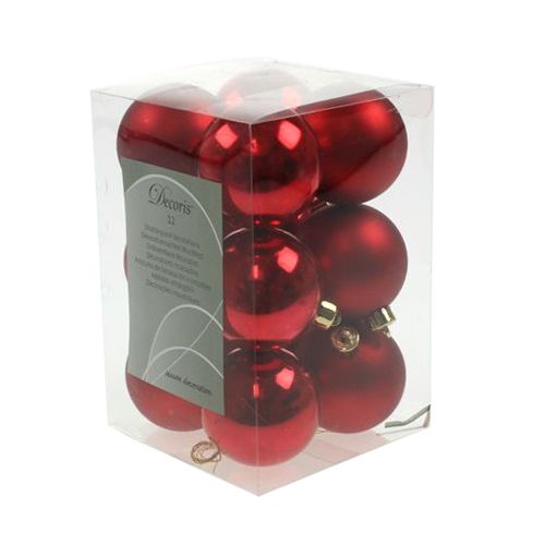 Artículo Bola navideña plástico rojo Ø6cm 12 piezas