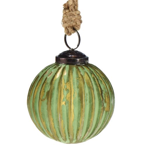 Artículo Bolas navideñas cristal bolas de cristal oro verde Ø7cm 6 piezas