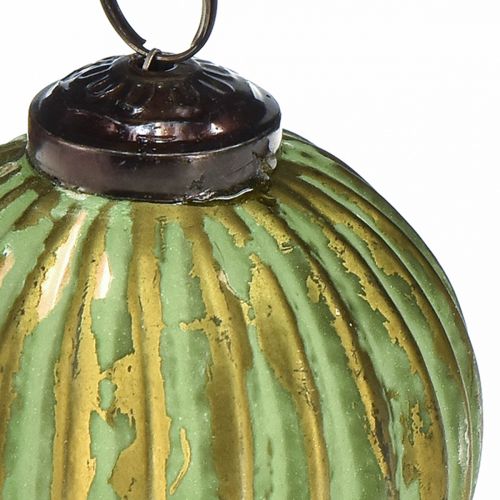 Artículo Bolas navideñas cristal bolas de cristal oro verde Ø7cm 6 piezas