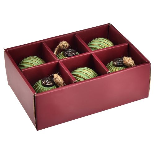Artículo Bolas navideñas cristal bolas de cristal oro verde Ø7cm 6 piezas