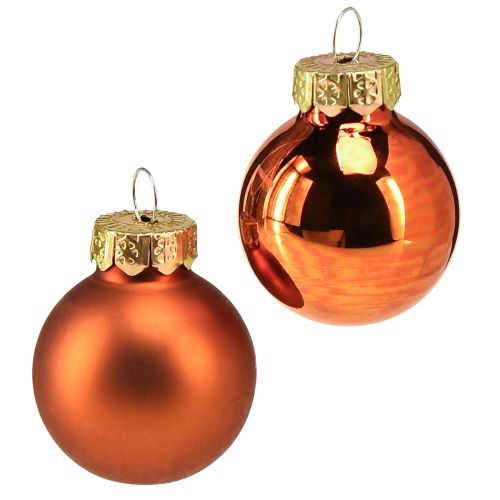 Artículo Bolas navideñas naranja mini bolas de cristal Ø2,5cm 22uds