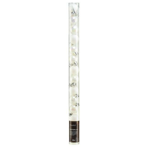 Artículo Bolas navideñas nácar plástico blanco Ø3cm 14ud