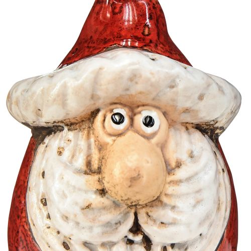 Artículo Bonita figura de Papá Noel de cerámica, roja y blanca, 10 cm - decoración navideña perfecta - 4 piezas