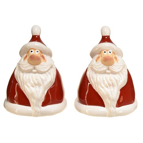 Artículo Figura de Papá Noel en rojo 13 cm - decoración navideña ideal para un ambiente festivo - 2 piezas