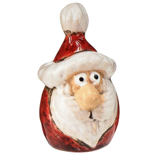 Artículo Figura de Papá Noel de cerámica, roja, 7 cm – Decoración navideña festiva – 6 piezas