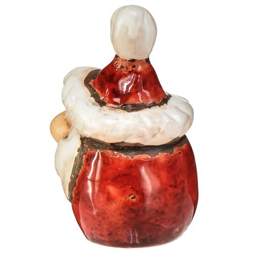 Artículo Figura de Papá Noel de cerámica, roja, 7 cm – Decoración navideña festiva – 6 piezas
