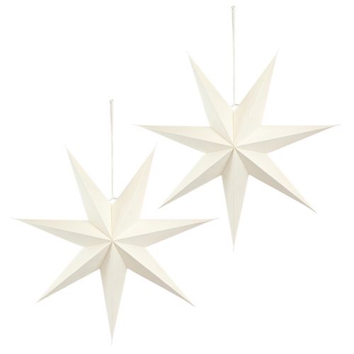 Artículo Estrella de papel poinsettia blanca para iluminación 60cm 2uds