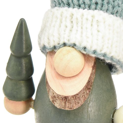 Artículo Enanos navideños decoración gnomos madera verde menta Al.14cm 6 piezas
