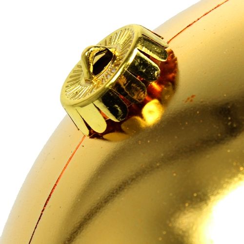 Artículo Bola navideña de plástico grande dorada Ø25cm