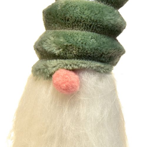 Floristik24 Gnomo festivo con sombrero verde en espiral y barba blanca 65 cm - Magia navideña escandinava para tu hogar - 2 piezas