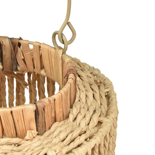 Artículo Farol rafia con asa fibra natural metal Ø19cm H21cm