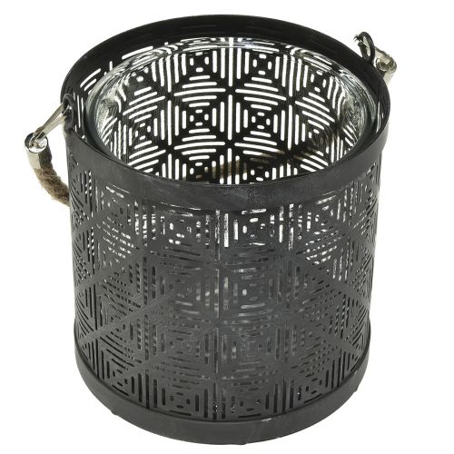 Artículo Linterna decorativa de metal con mango antracita Ø16cm 2uds