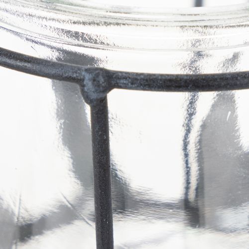 Artículo Farol metálico con cristal, color antracita, Ø23cm, H27cm